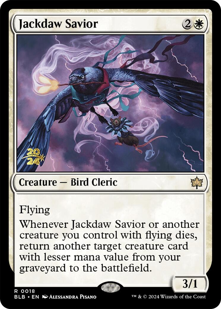 Jackdaw Savior [Bloomburrow Prerelease Promos] MTG Single Magic: The Gathering | Red Claw Gaming
