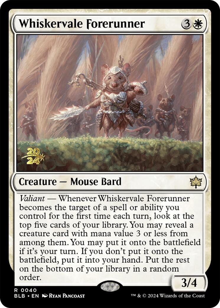Whiskervale Forerunner [Bloomburrow Prerelease Promos] MTG Single Magic: The Gathering | Red Claw Gaming