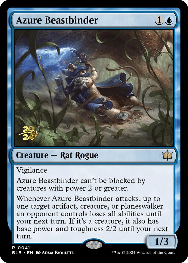 Azure Beastbinder [Bloomburrow Prerelease Promos] MTG Single Magic: The Gathering | Red Claw Gaming