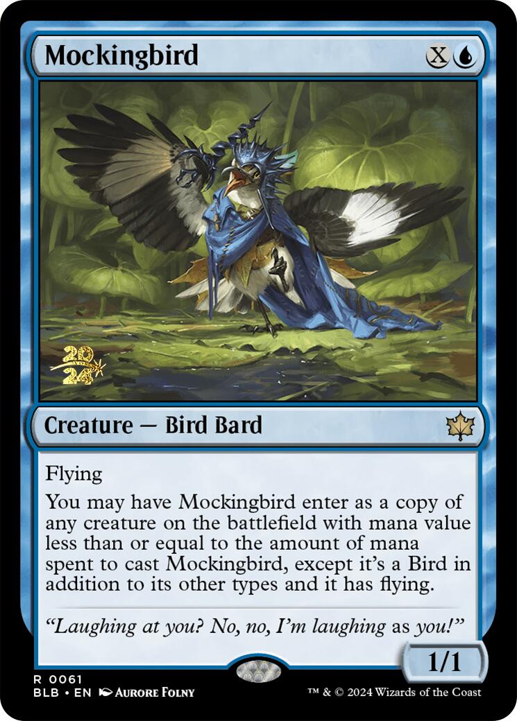 Mockingbird [Bloomburrow Prerelease Promos] MTG Single Magic: The Gathering | Red Claw Gaming