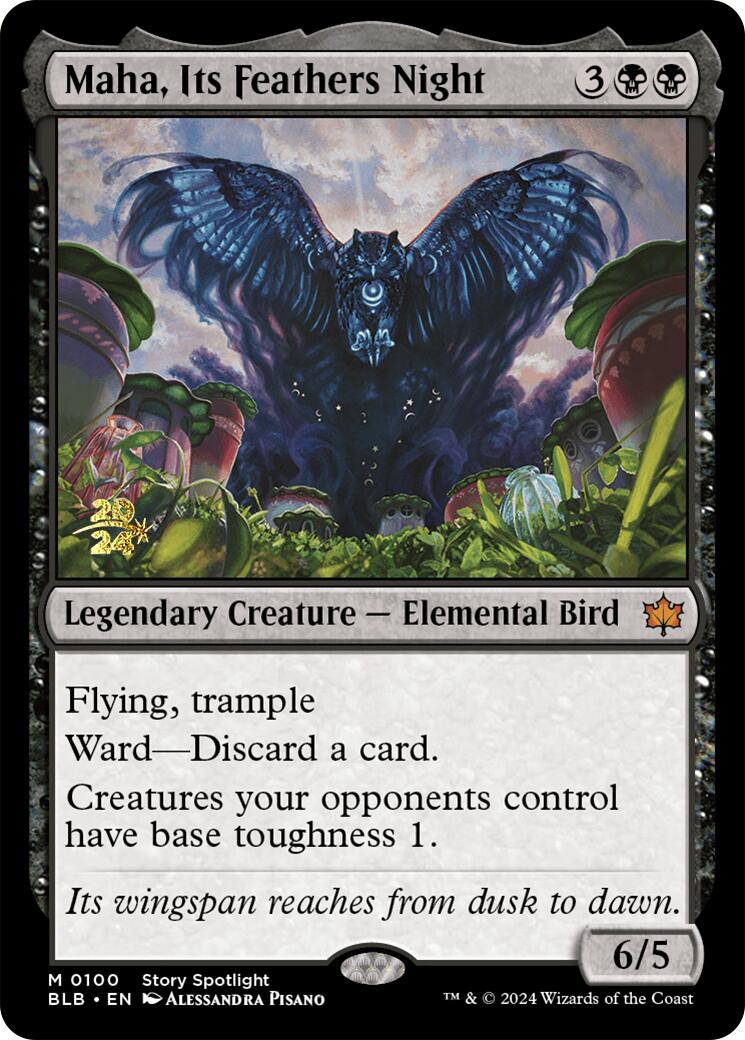 Maha, Its Feathers Night [Bloomburrow Prerelease Promos] MTG Single Magic: The Gathering | Red Claw Gaming
