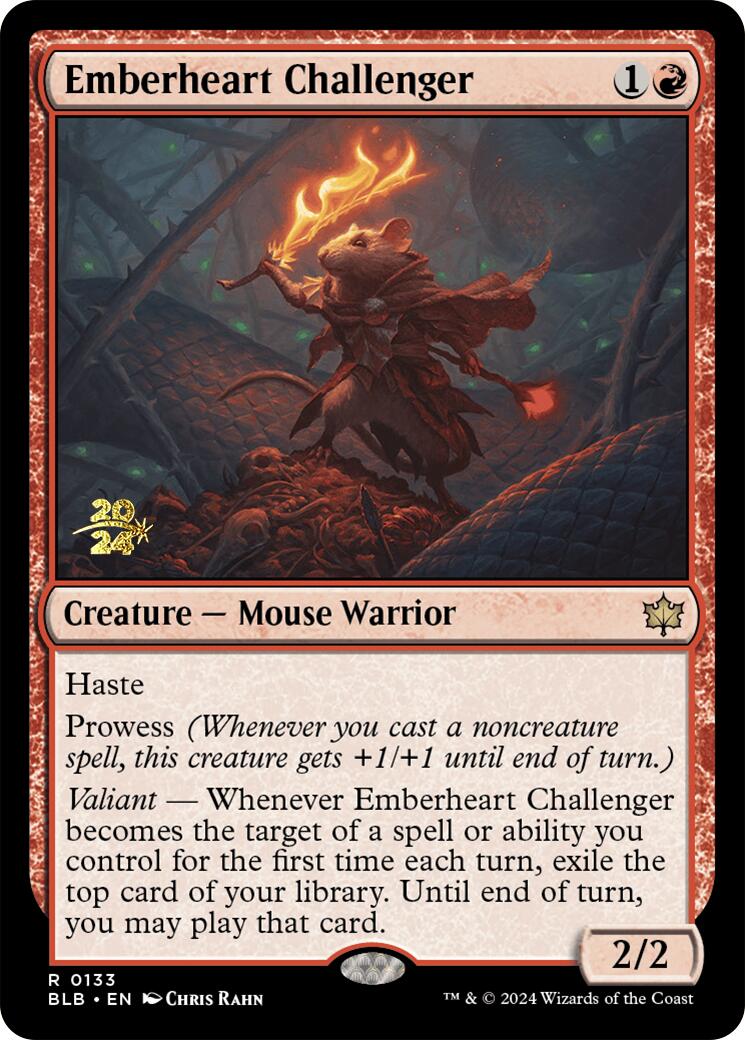 Emberheart Challenger [Bloomburrow Prerelease Promos] MTG Single Magic: The Gathering | Red Claw Gaming