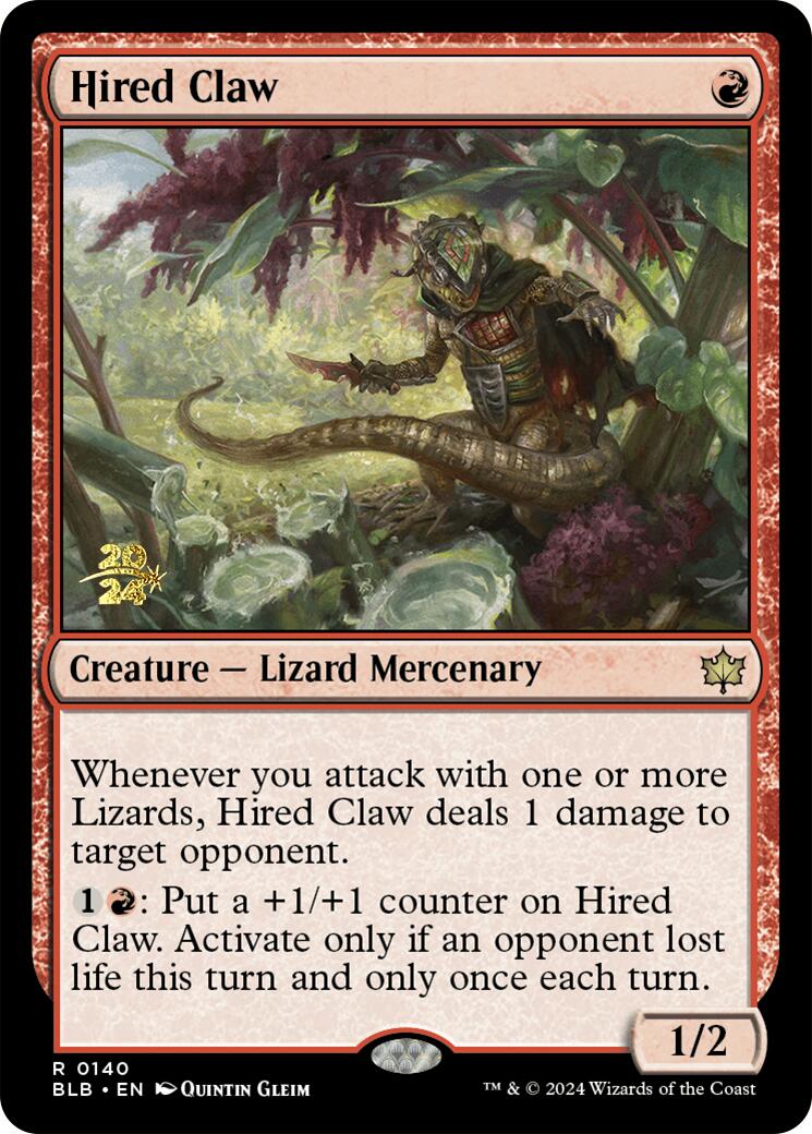 Hired Claw [Bloomburrow Prerelease Promos] MTG Single Magic: The Gathering | Red Claw Gaming