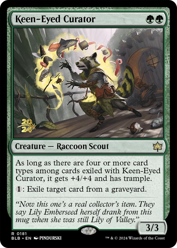 Keen-Eyed Curator [Bloomburrow Prerelease Promos] MTG Single Magic: The Gathering | Red Claw Gaming