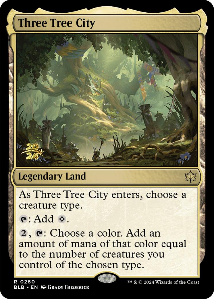 Three Tree City [Bloomburrow Prerelease Promos] MTG Single Magic: The Gathering | Red Claw Gaming