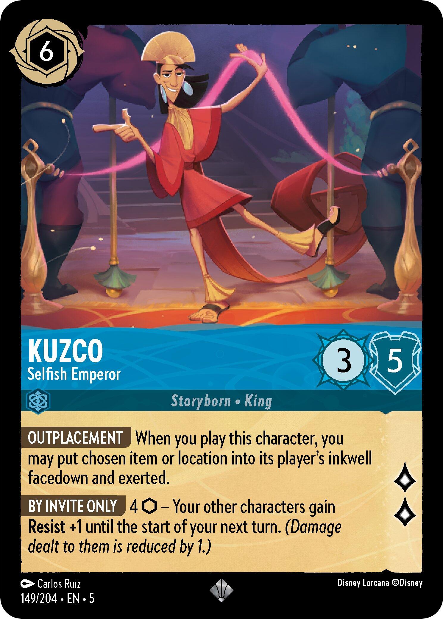 Kuzco - Selfish Emperor (149/204) [Shimmering Skies] Lorcana Single Disney    | Red Claw Gaming