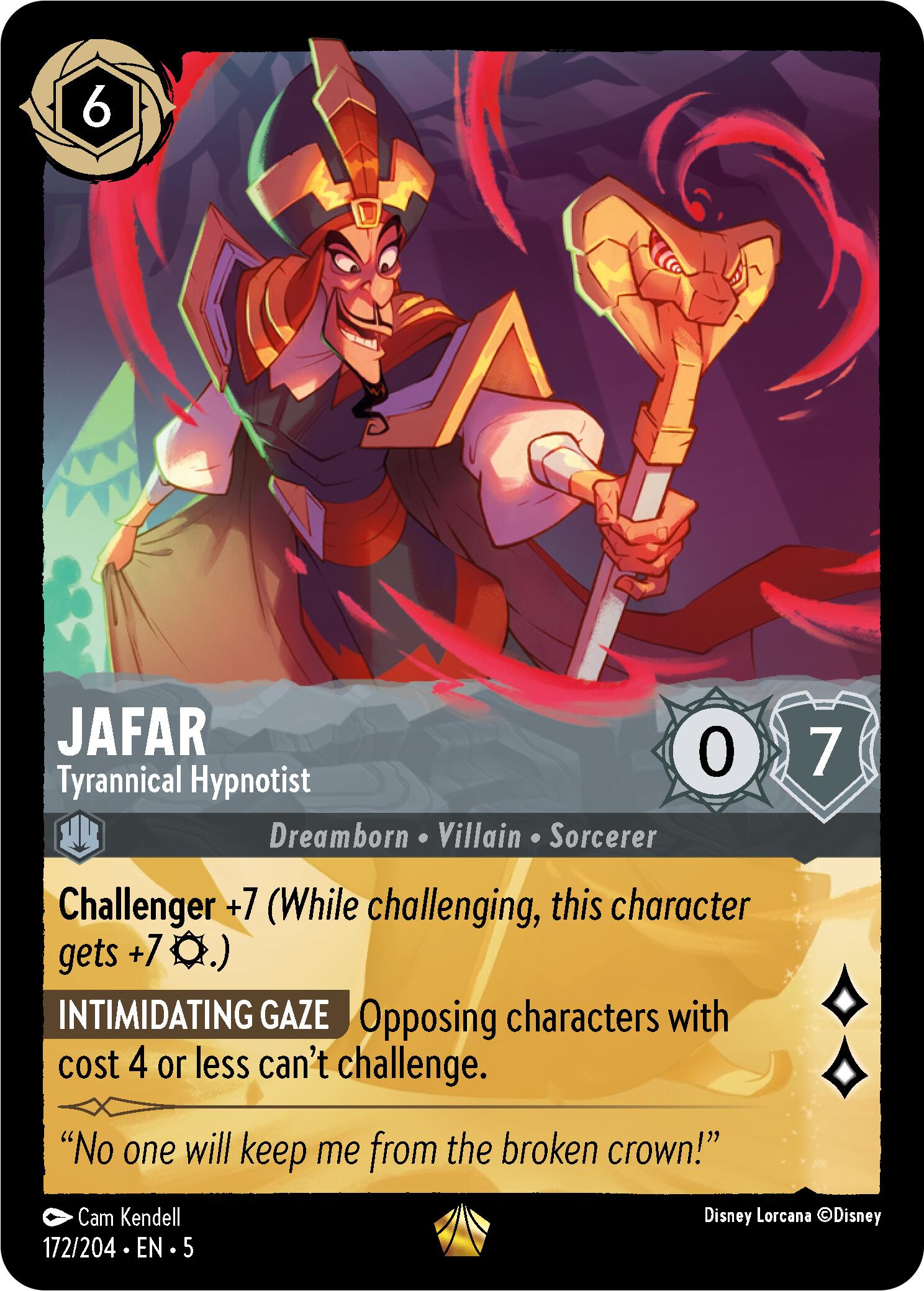 Jafar - Tyrannical Hypnotist (172/204) [Shimmering Skies] Lorcana Single Disney    | Red Claw Gaming