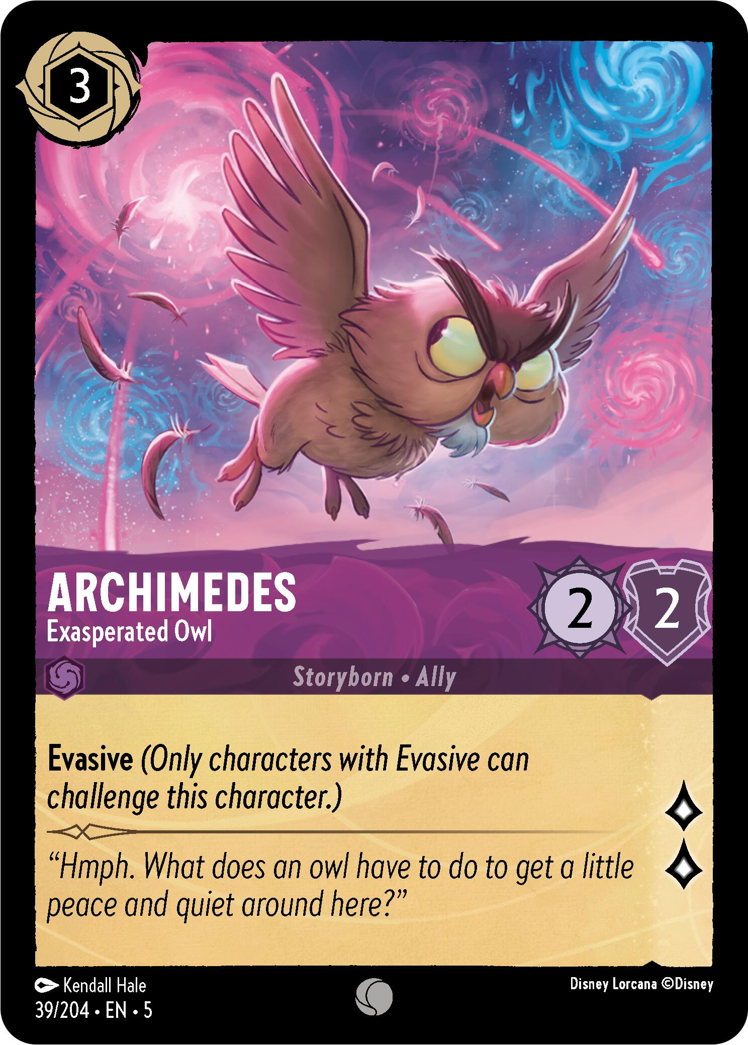 Archimedes - Exasperated Owl (39/204) [Shimmering Skies] Lorcana Single Disney    | Red Claw Gaming