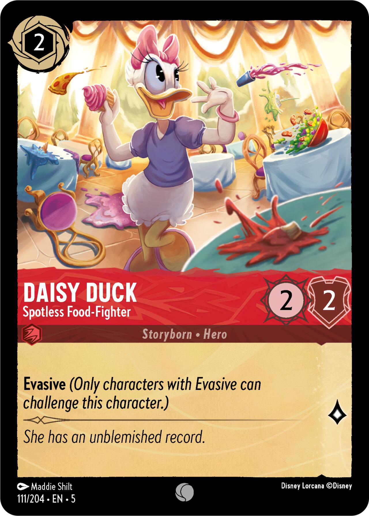 Daisy Duck - Spotless Food-Fighter (111/204) [Shimmering Skies] Lorcana Single Disney    | Red Claw Gaming