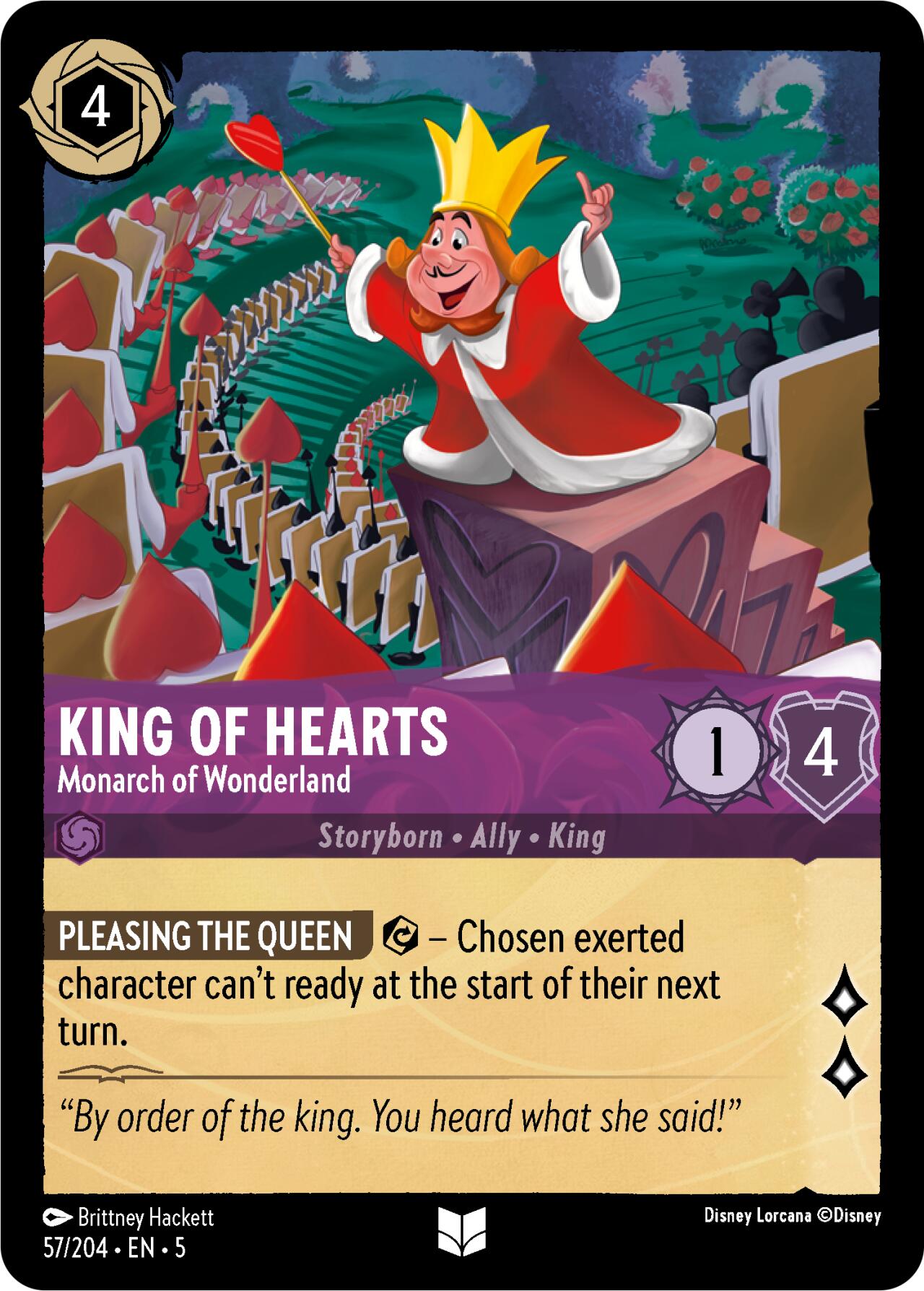 King of Hearts - Monarch of Wonderland (57/204) [Shimmering Skies] Lorcana Single Disney    | Red Claw Gaming