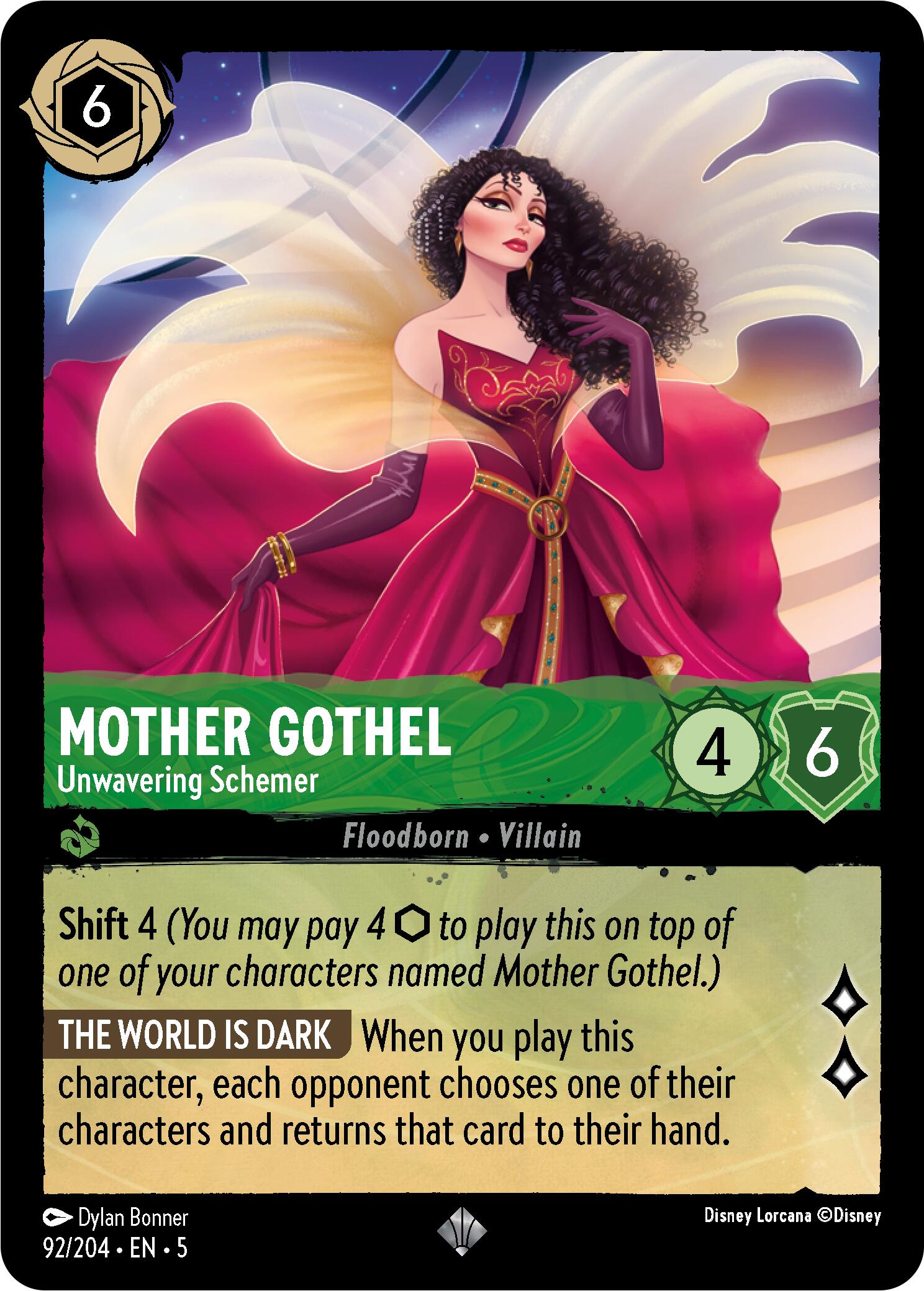 Mother Gothel - Unwavering Schemer (92/204) [Shimmering Skies] Lorcana Single Disney    | Red Claw Gaming