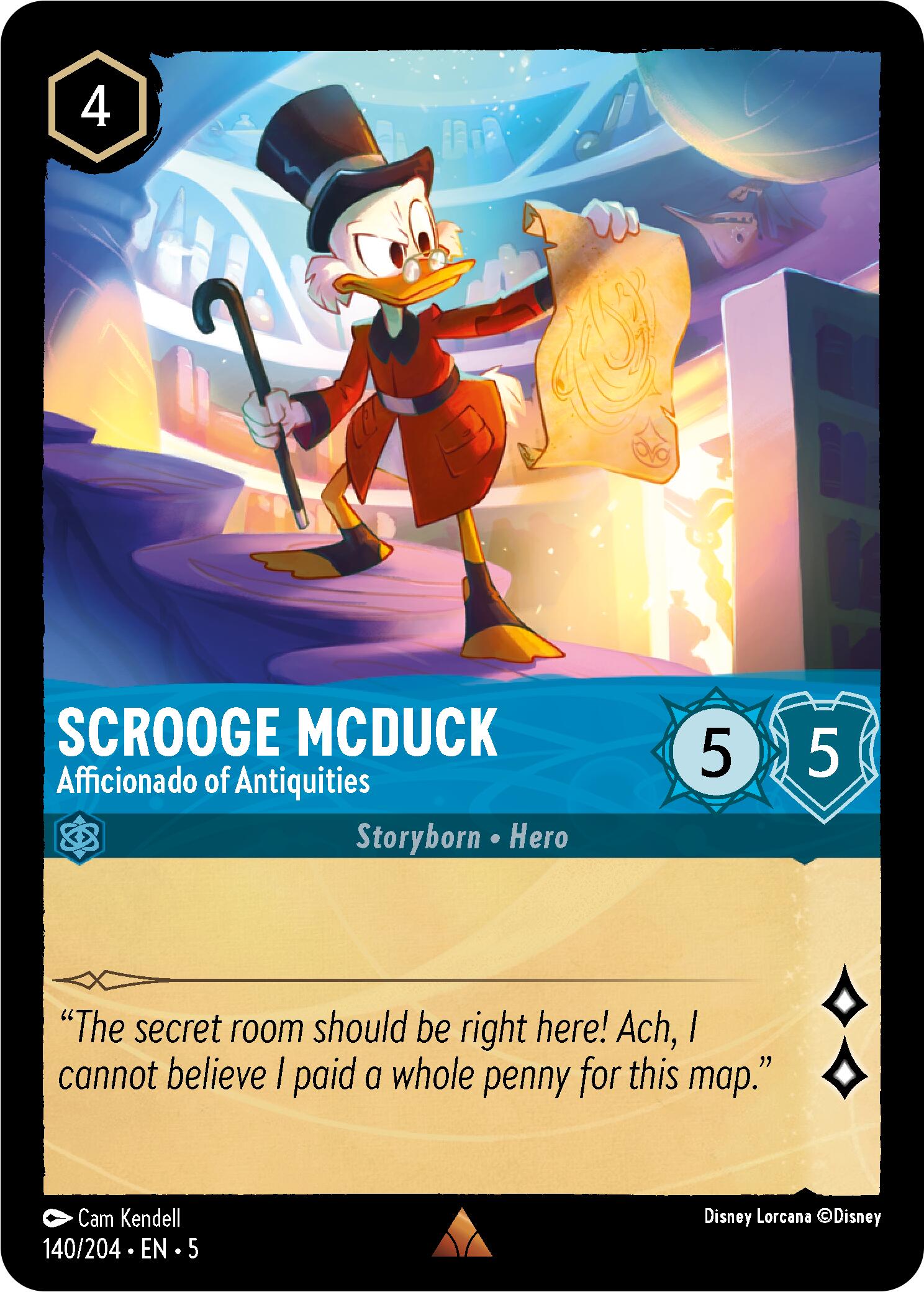 Scrooge McDuck - Afficionado of Antiquities (140/204) [Shimmering Skies] Lorcana Single Disney    | Red Claw Gaming