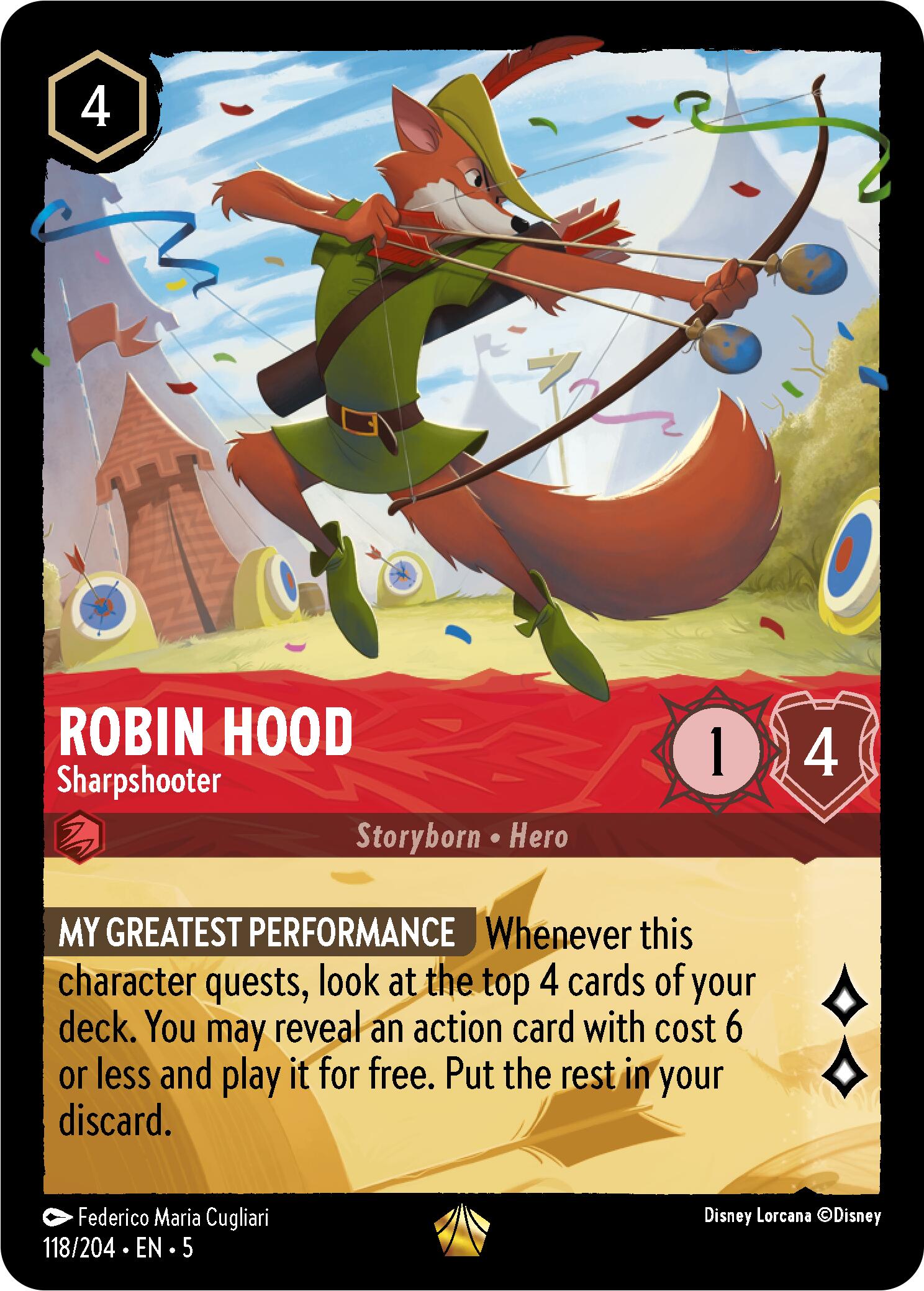 Robin Hood - Sharpshooter (118/204) [Shimmering Skies] Lorcana Single Disney    | Red Claw Gaming