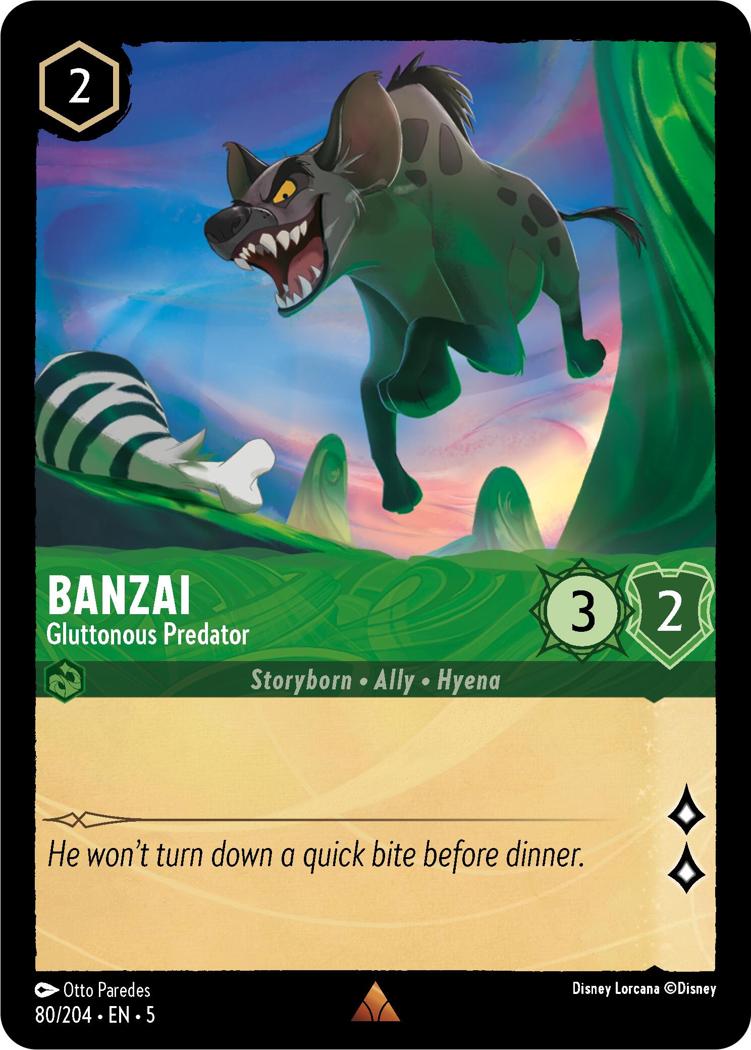 Banzai - Gluttonous Predator (80/204) [Shimmering Skies] Lorcana Single Disney    | Red Claw Gaming