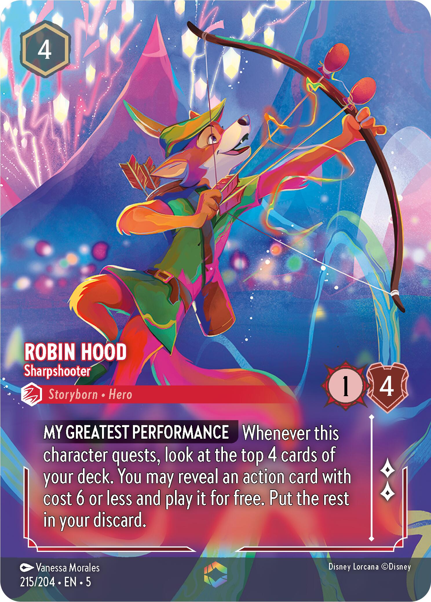 Robin Hood - Sharpshooter (Enchanted) (215/204) [Shimmering Skies] Lorcana Single Disney    | Red Claw Gaming