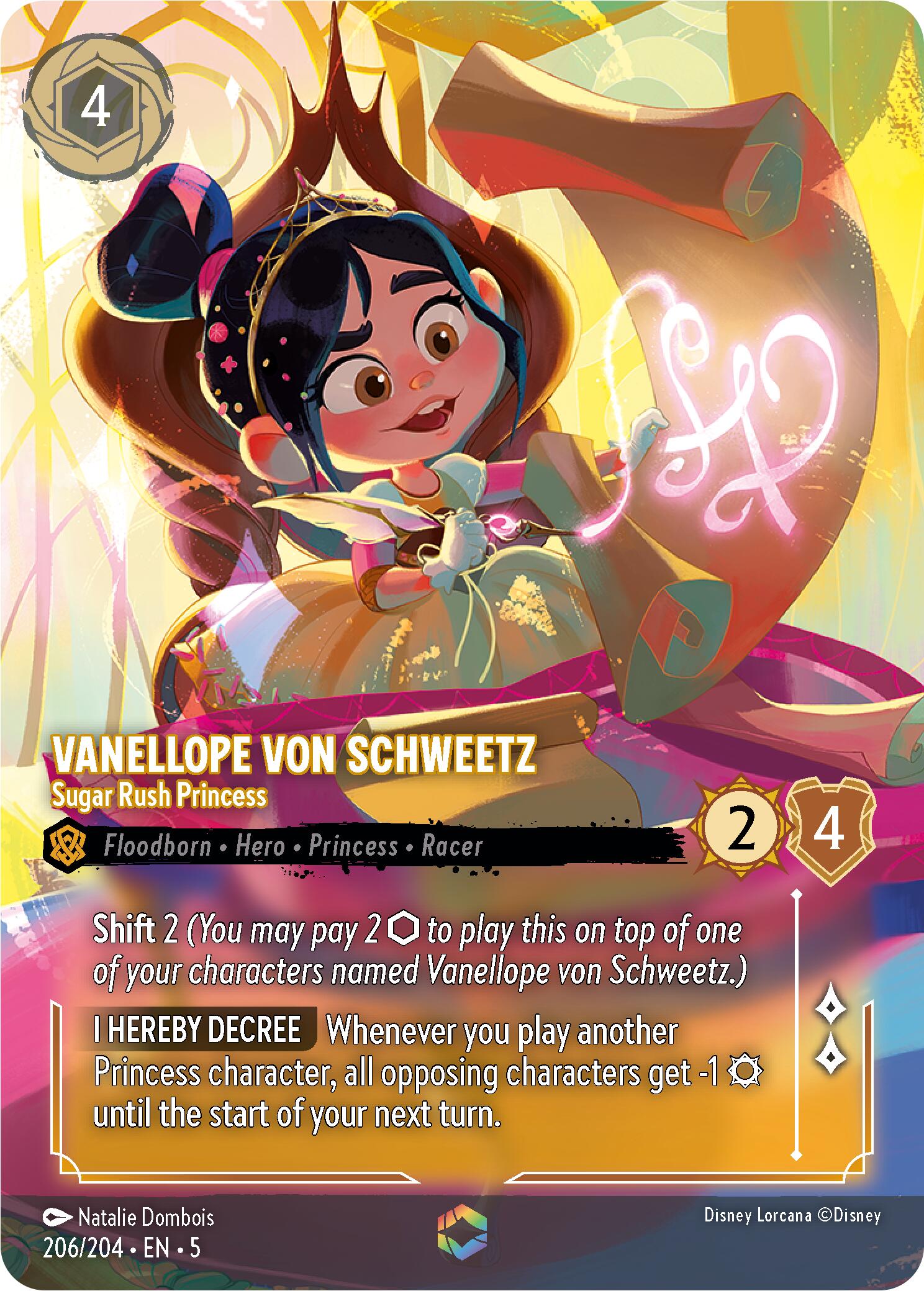 Vanellope von Schweetz - Sugar Rush Princess (Enchanted) (206/204) [Shimmering Skies] Lorcana Single Disney    | Red Claw Gaming