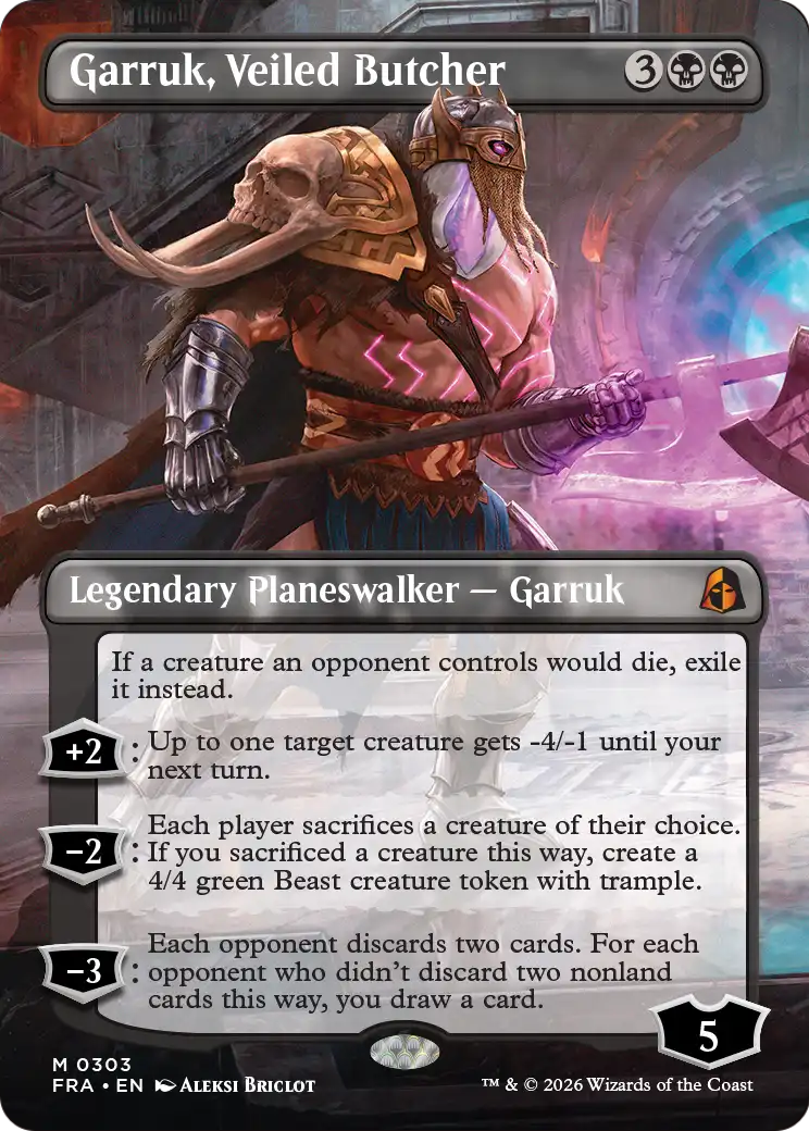 Garruk, Veiled Butcher (Borderless) [Reality Fracture] | Red Claw Gaming