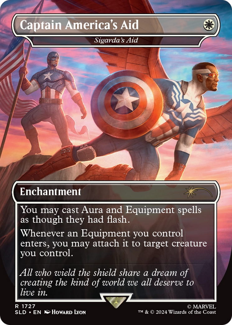 Captain America's Aid - Sigarda's Aid (Rainbow Foil) [Secret Lair Drop Series] MTG Single Magic: The Gathering | Red Claw Gaming