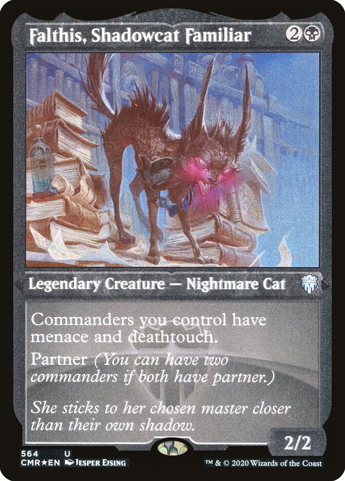 Falthis, Shadowcat Familiar (Etched) [Commander Legends] MTG Single Magic: The Gathering | Red Claw Gaming