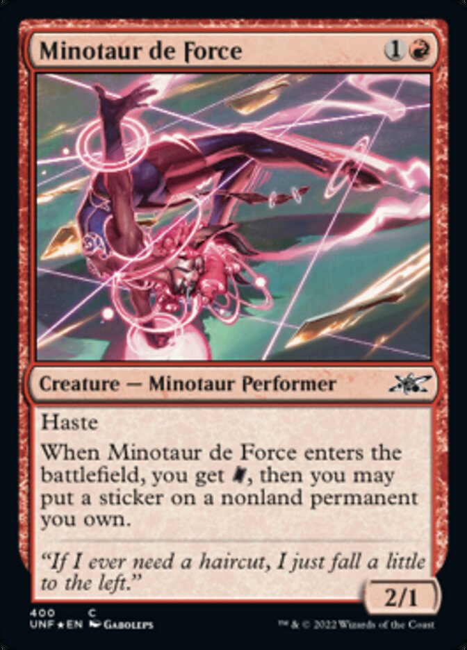 Minotaur de Force (Galaxy Foil) [Unfinity] MTG Single Magic: The Gathering    | Red Claw Gaming