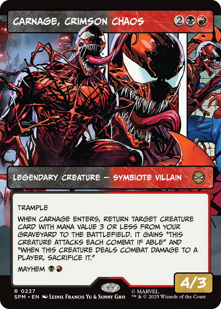 Carnage, Crimson Chaos (Borderless) [Marvel's Spider-Man] MTG Single Magic: The Gathering | Red Claw Gaming