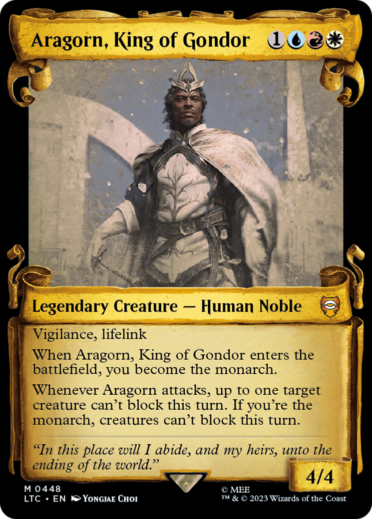 Aragorn, King of Gondor [The Lord of the Rings: Tales of Middle-Earth Commander Showcase Scrolls] MTG Single Magic: The Gathering | Red Claw Gaming