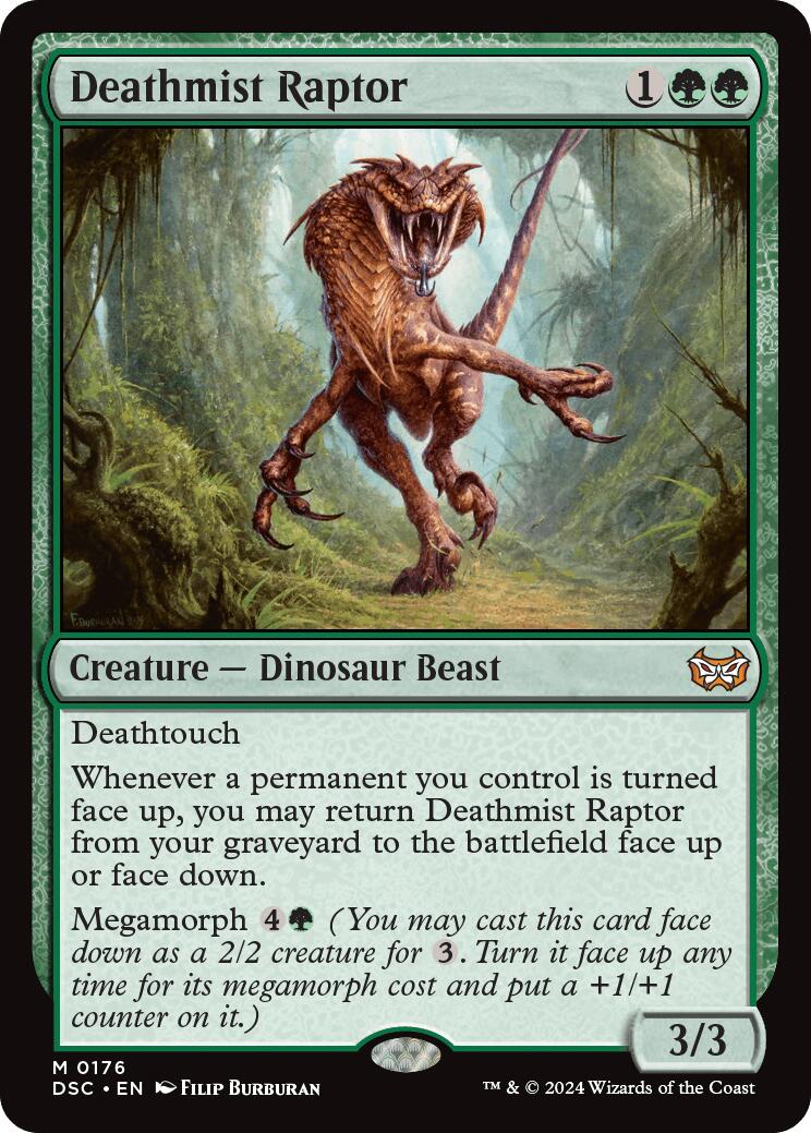 Deathmist Raptor [Duskmourn: House of Horror Commander] MTG Single Magic: The Gathering | Red Claw Gaming