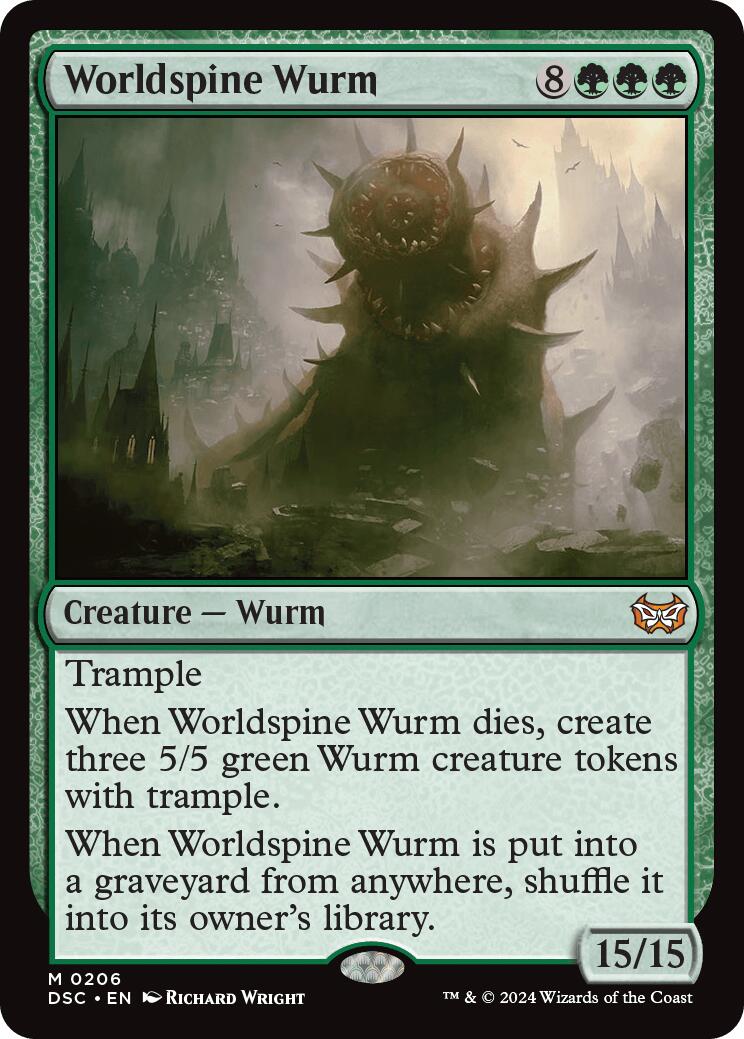 Worldspine Wurm [Duskmourn: House of Horror Commander] MTG Single Magic: The Gathering | Red Claw Gaming