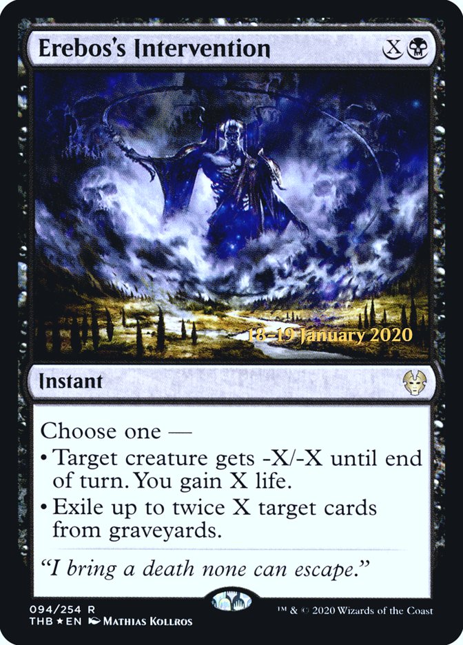 Erebos's Intervention [Theros Beyond Death Prerelease Promos] MTG Single Magic: The Gathering | Red Claw Gaming