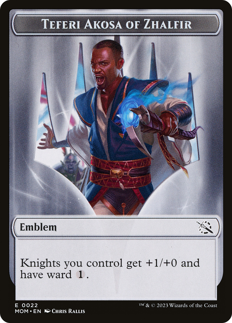 Treasure (20) // Teferi Akosa of Zhalfir Emblem Double-Sided Token [March of the Machine Tokens] MTG Single Magic: The Gathering | Red Claw Gaming