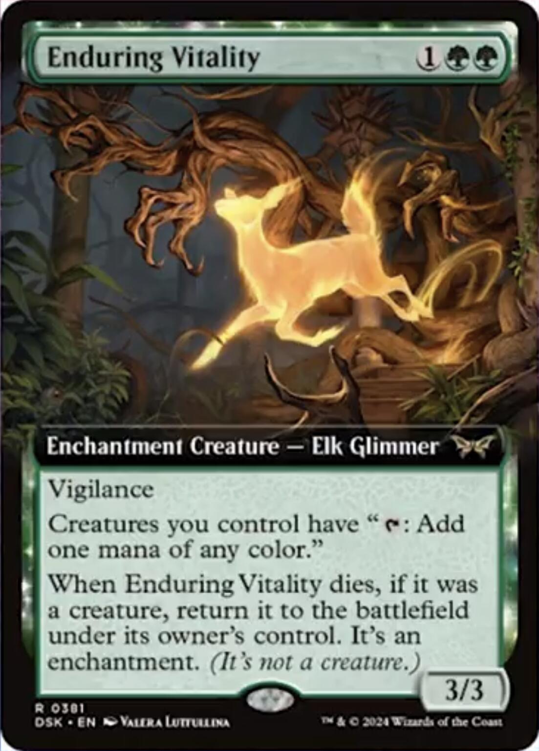 Enduring Vitality (Extended Art) [Duskmourn: House of Horror] MTG Single Magic: The Gathering | Red Claw Gaming