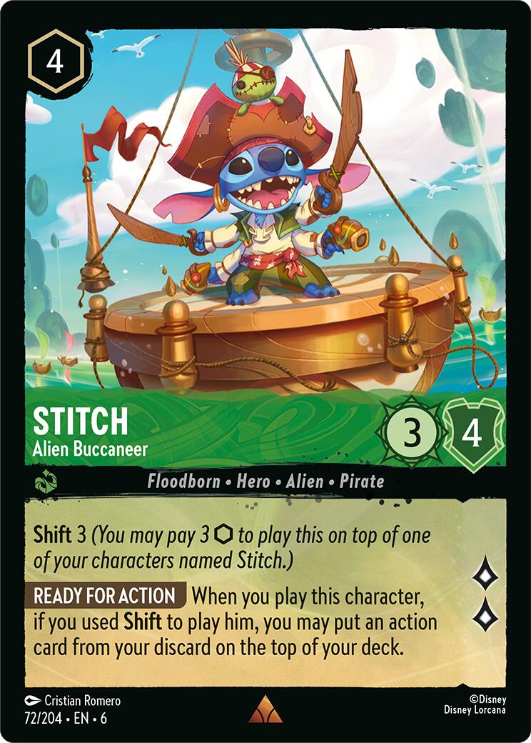 Stitch - Alien Buccaneer (72/204) [Azurite Sea] Lorcana Single Disney | Red Claw Gaming