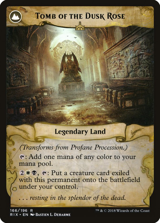 Profane Procession // Tomb of the Dusk Rose [Rivals of Ixalan] MTG Single Magic: The Gathering | Red Claw Gaming