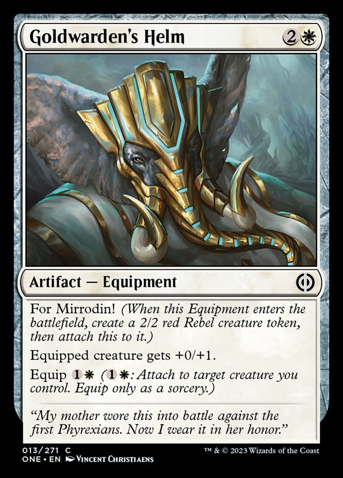 Goldwarden's Helm [Phyrexia: All Will Be One] MTG Single Magic: The Gathering | Red Claw Gaming