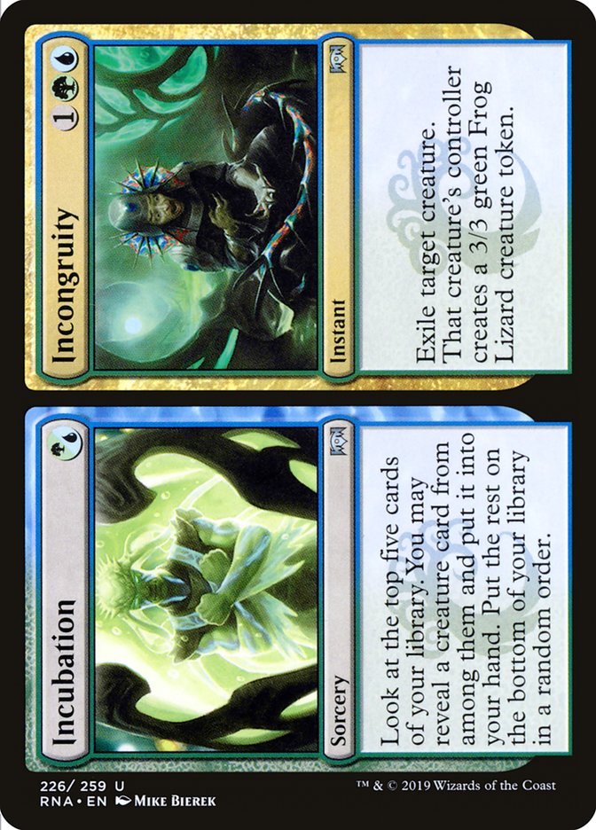 Incubation // Incongruity [Ravnica Allegiance] MTG Single Magic: The Gathering | Red Claw Gaming