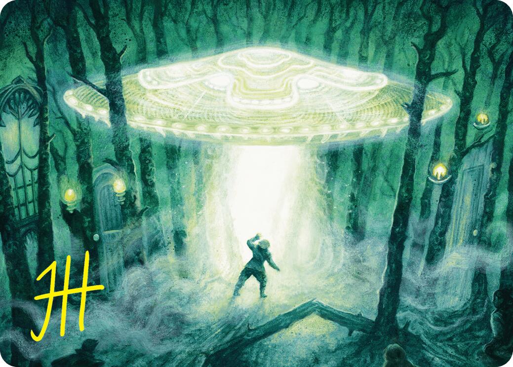 Unidentified Hovership Art Card (Gold-Stamped Signature) [Duskmourn: House of Horror Art Series] MTG Single Magic: The Gathering    | Red Claw Gaming