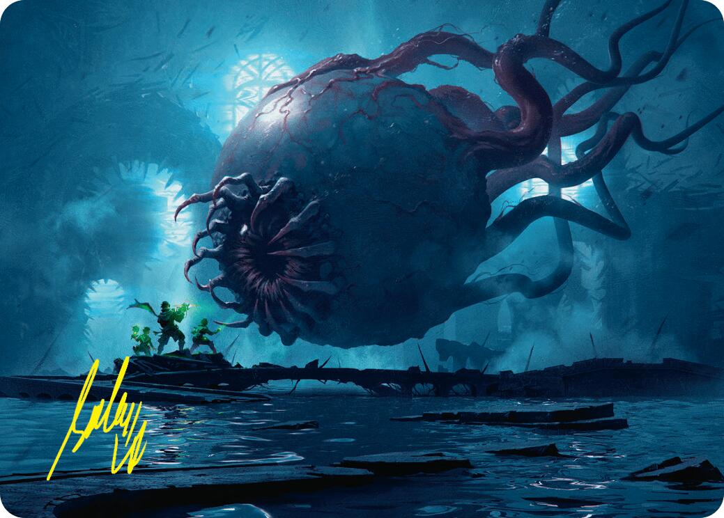 Abhorrent Oculus Art Card (Gold-Stamped Signature) [Duskmourn: House of Horror Art Series] MTG Single Magic: The Gathering    | Red Claw Gaming