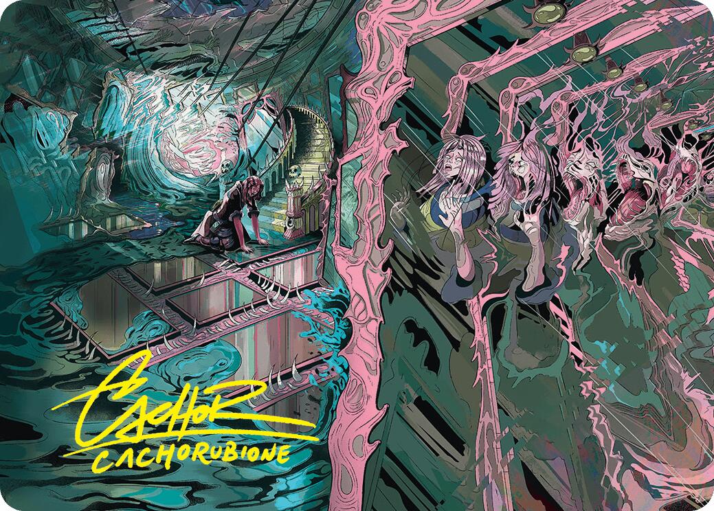 Mirror Room // Fractured Realm Art Card (Gold-Stamped Signature) [Duskmourn: House of Horror Art Series] MTG Single Magic: The Gathering    | Red Claw Gaming