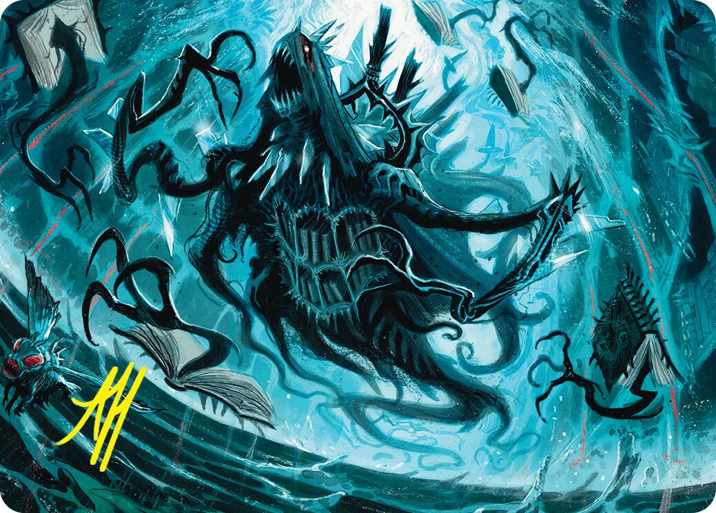 Overlord of the Floodpits Art Card (Gold-Stamped Signature) [Duskmourn: House of Horror Art Series] MTG Single Magic: The Gathering    | Red Claw Gaming