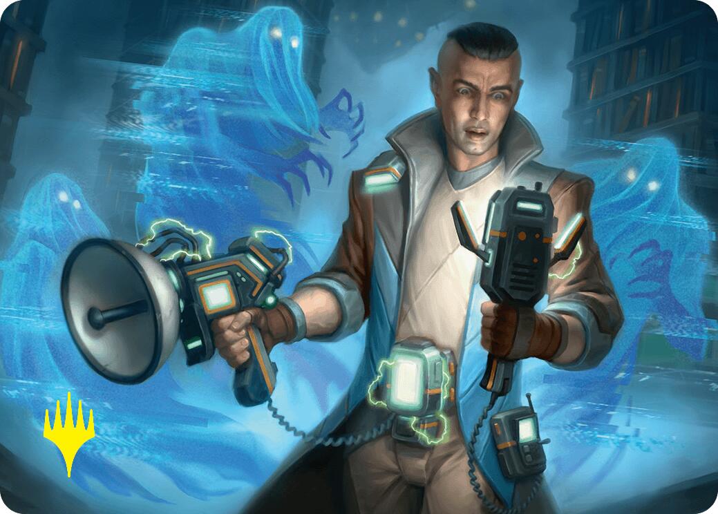 Paranormal Analyst Art Card (Gold-Stamped Signature) [Duskmourn: House of Horror Art Series] MTG Single Magic: The Gathering | Red Claw Gaming