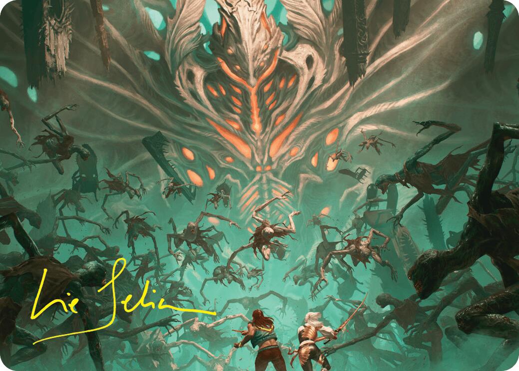 Valgavoth's Onslaught Art Card (Gold-Stamped Signature) [Duskmourn: House of Horror Art Series] MTG Single Magic: The Gathering    | Red Claw Gaming