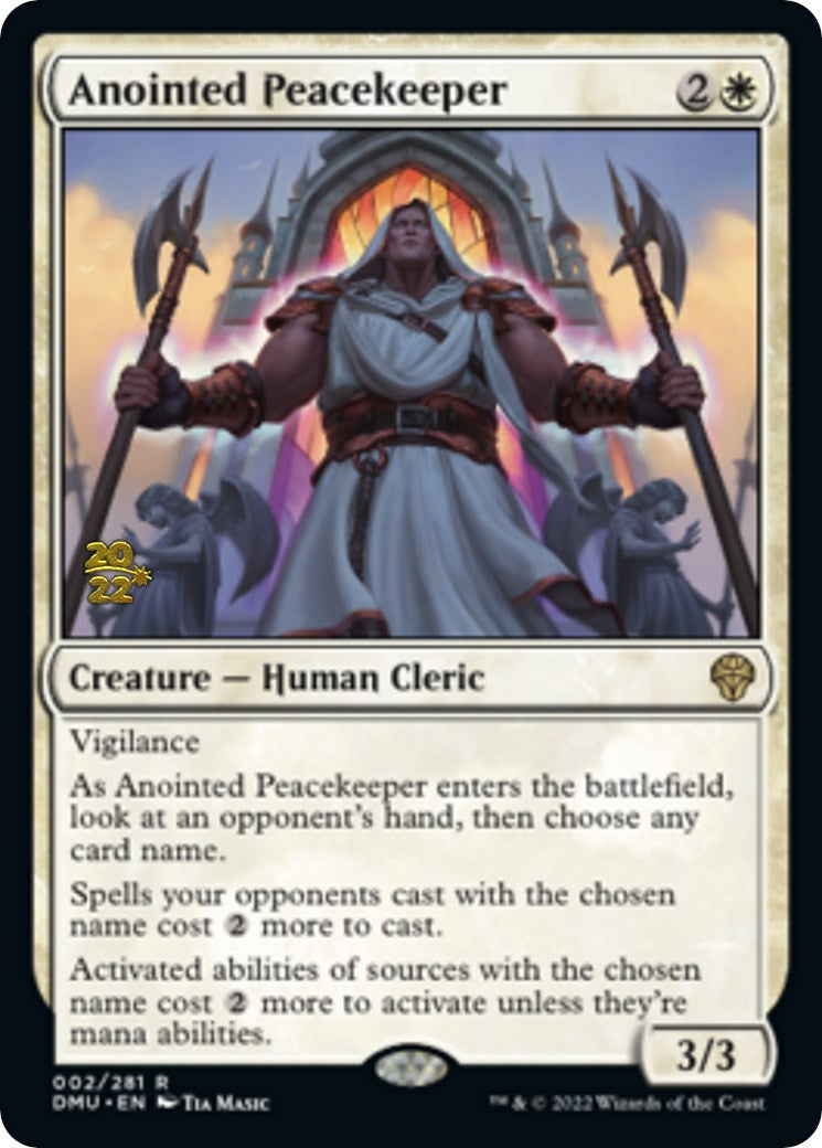 Anointed Peacekeeper [Dominaria United Prerelease Promos] MTG Single Magic: The Gathering | Red Claw Gaming