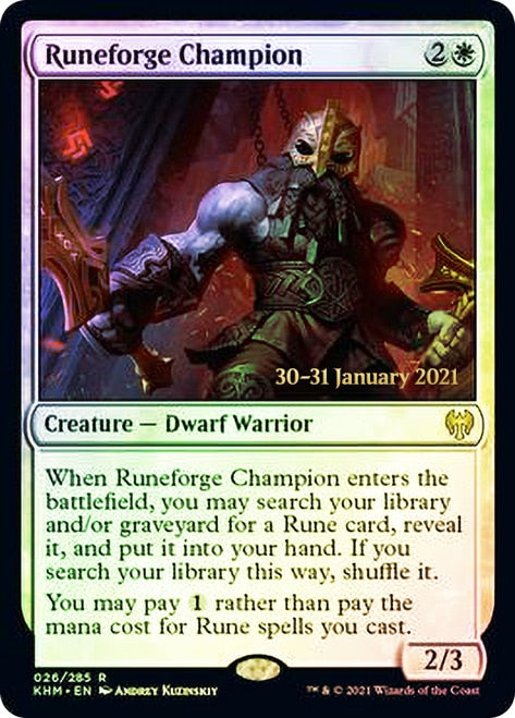 Runeforge Champion [Kaldheim Prerelease Promos] MTG Single Magic: The Gathering | Red Claw Gaming