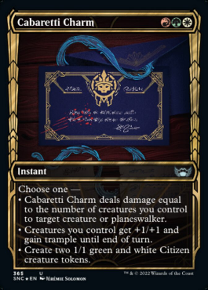 Cabaretti Charm (Showcase Golden Age Gilded Foil) [Streets of New Capenna] MTG Single Magic: The Gathering | Red Claw Gaming