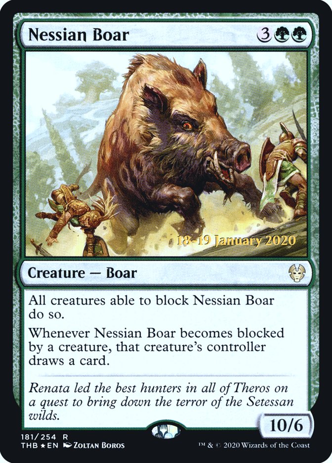 Nessian Boar [Theros Beyond Death Prerelease Promos] MTG Single Magic: The Gathering | Red Claw Gaming