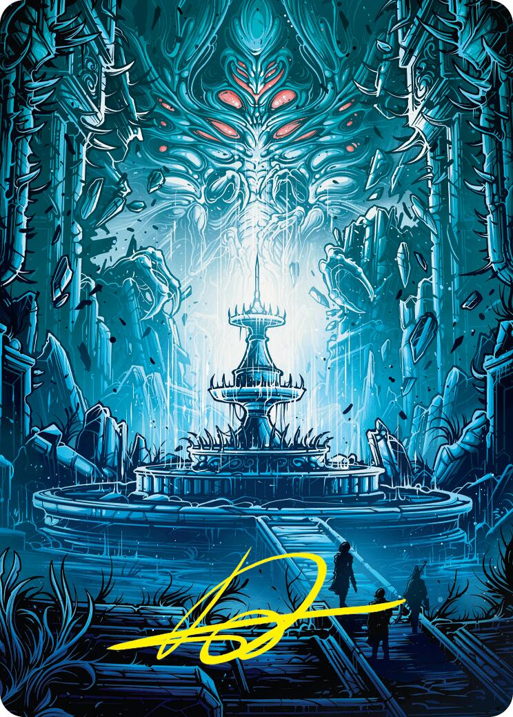 Island Art Card (Gold-Stamped Signature) [Duskmourn: House of Horror Art Series] MTG Single Magic: The Gathering    | Red Claw Gaming