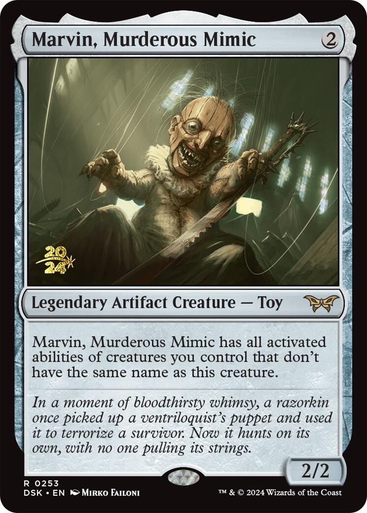 Marvin, Murderous Mimic [Duskmourn: House of Horror Prerelease Promos] MTG Single Magic: The Gathering    | Red Claw Gaming