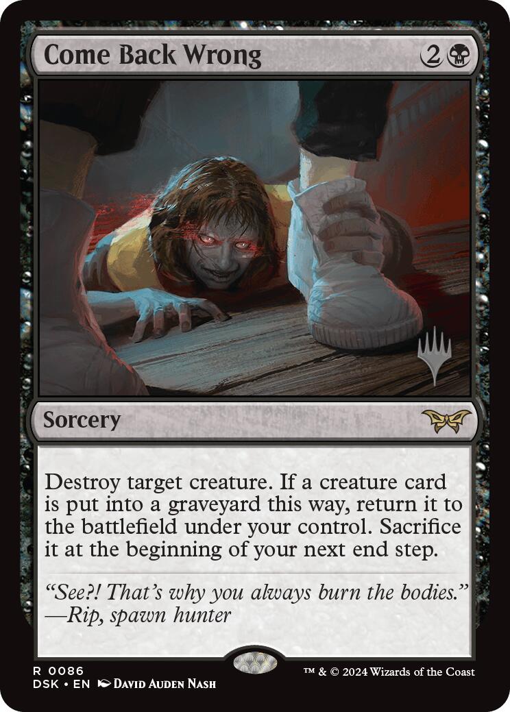 Come Back Wrong (0086) (Promo Pack) [Duskmourn: House of Horror Promos] MTG Single Magic: The Gathering | Red Claw Gaming