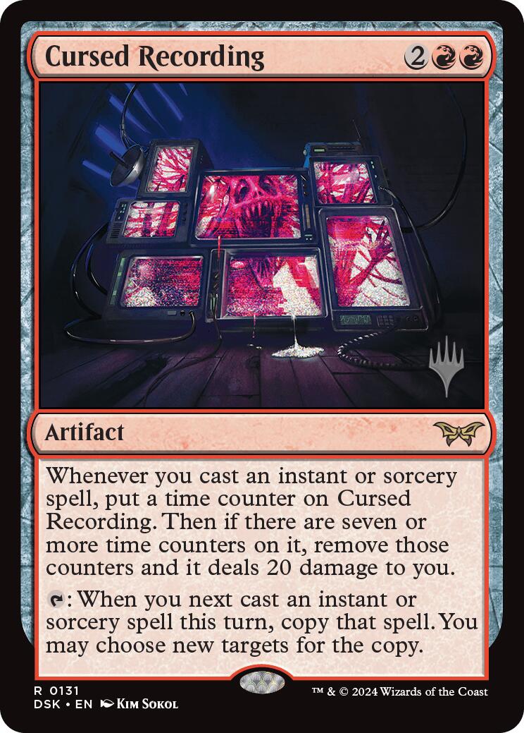 Cursed Recording (0131) (Promo Pack) [Duskmourn: House of Horror Promos] MTG Single Magic: The Gathering | Red Claw Gaming