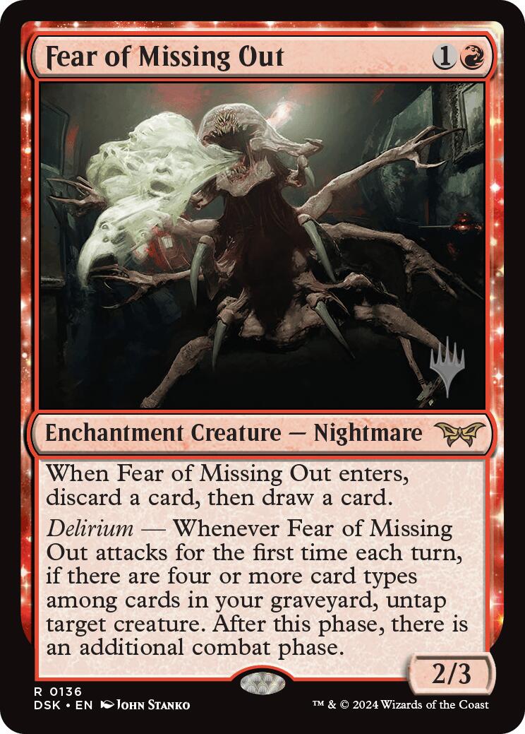 Fear of Missing Out (Promo Pack) [Duskmourn: House of Horror Promos] MTG Single Magic: The Gathering | Red Claw Gaming